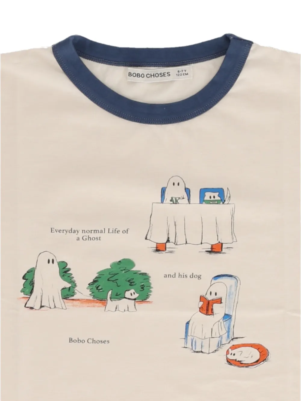 Bobo Choses Everyday Ghosts T-shirt met grafische print Beige