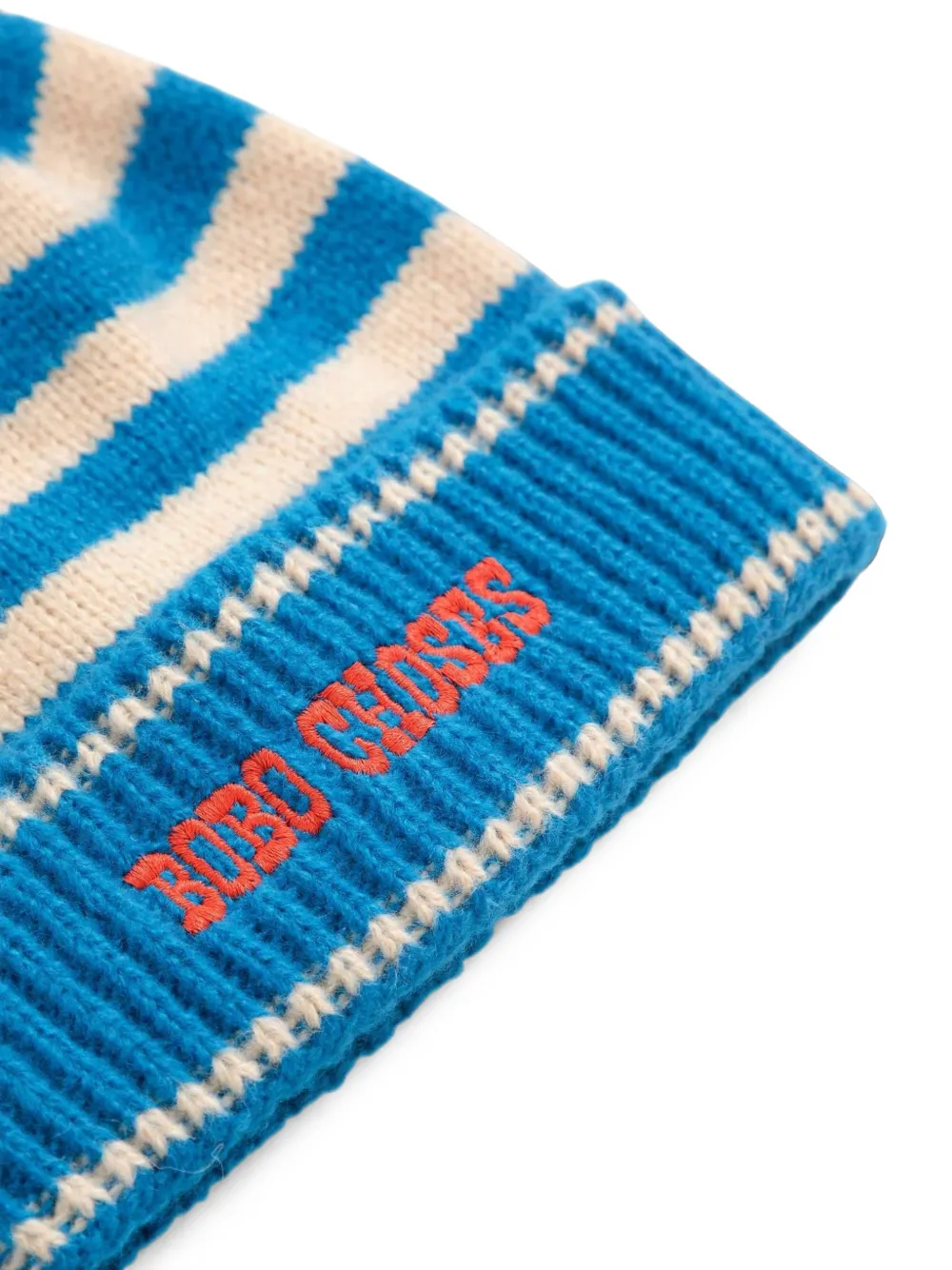 Bobo Choses Gebreide muts met strepen Blauw