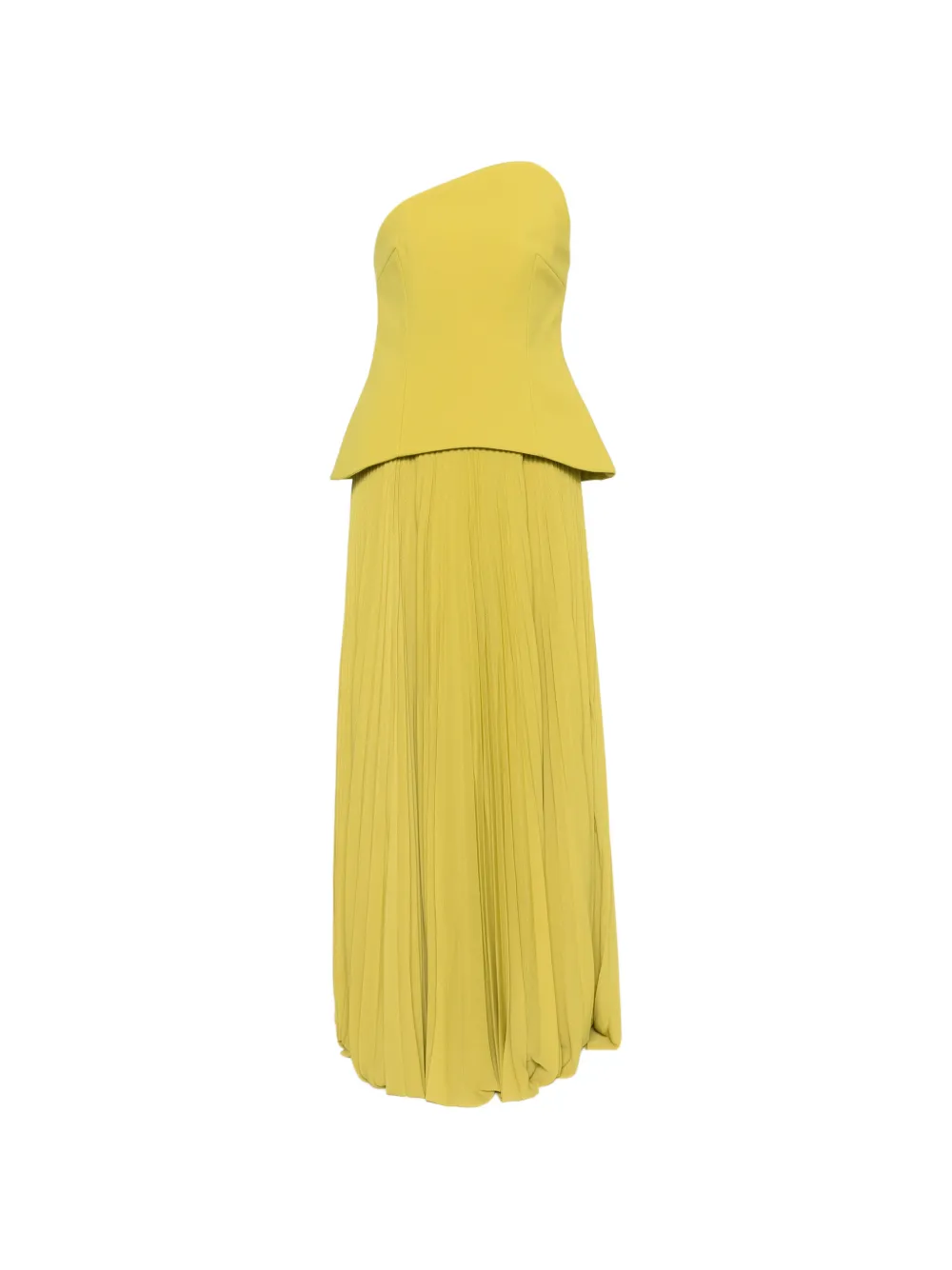 Solace London Britt pleated strapless maxi dress - Yellow
