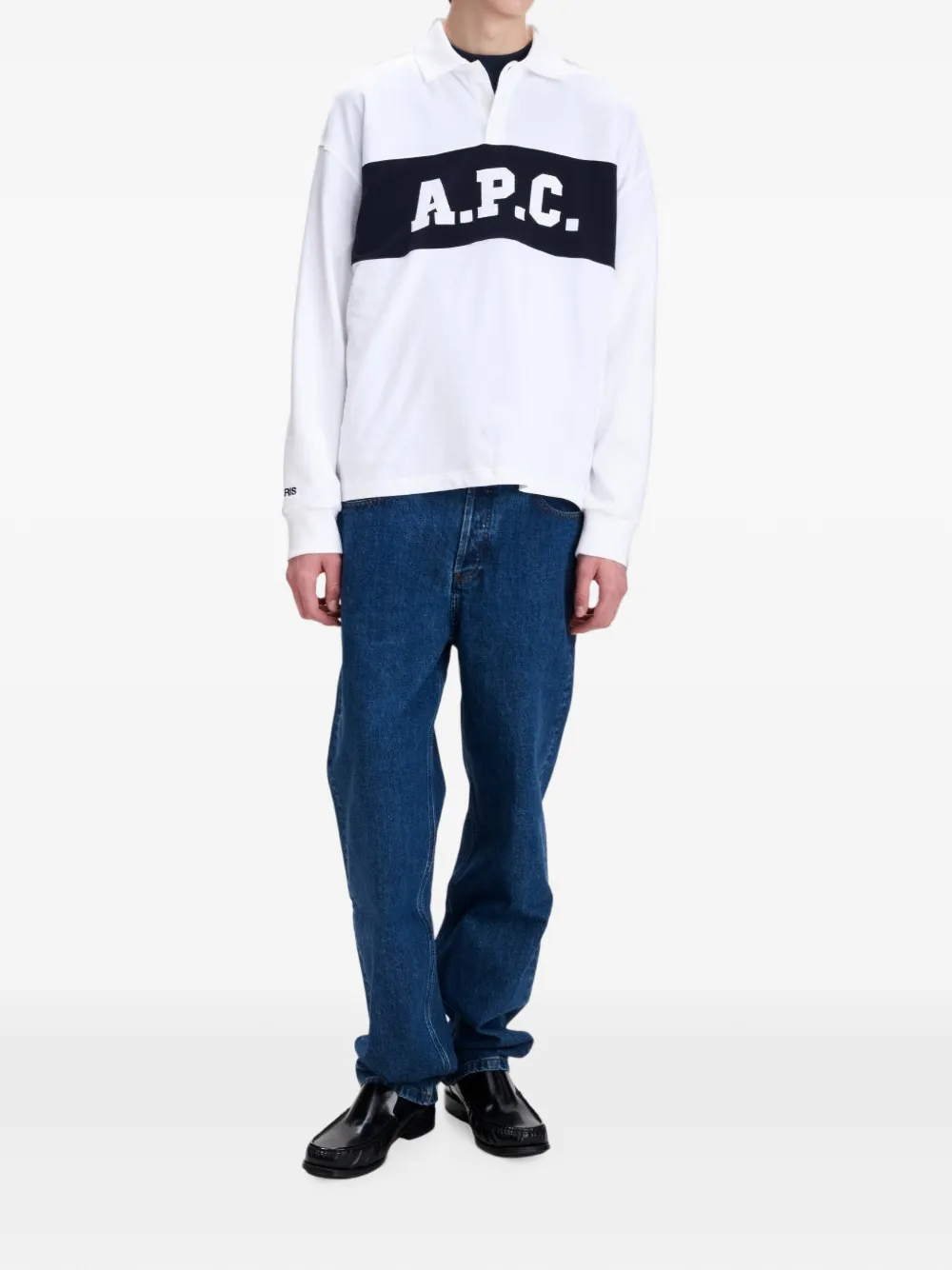 A.P.C. Poloshirt met logo-print en rugby-stijl Wit