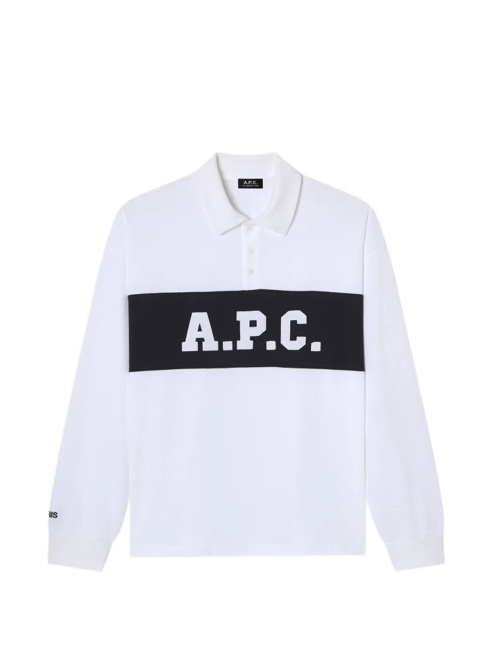 A.P.C. logo-print rugby-style polo shirt - Bianco