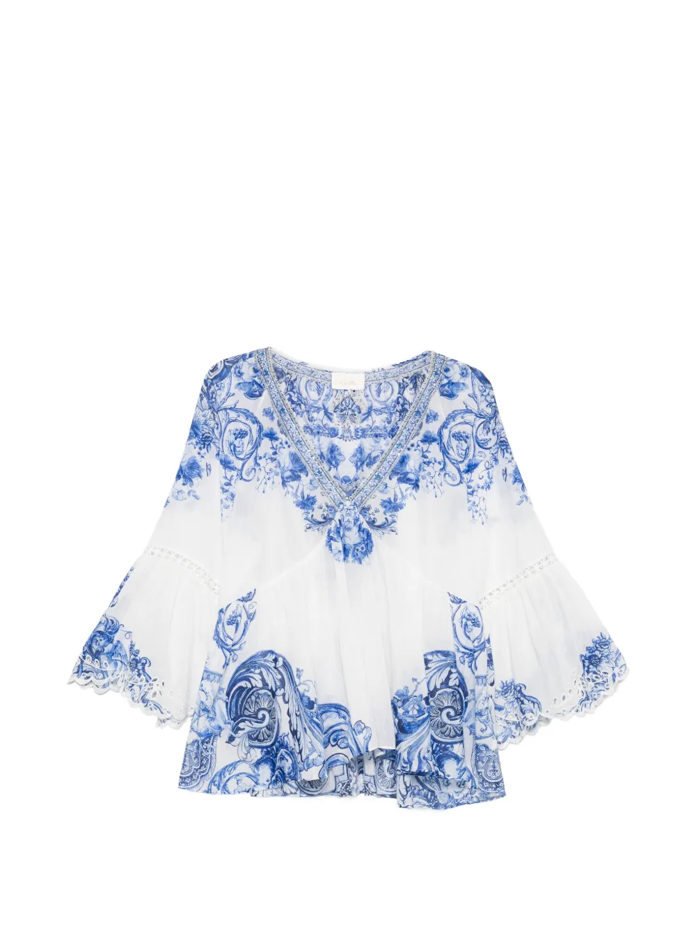 Camilla floral-print blouse - Bianco