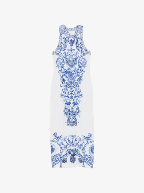Camilla Vestido midi com aplicação de cristais