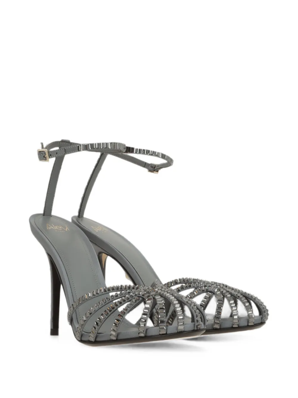 Alevì Penelope crystal-embellished sandals Grijs