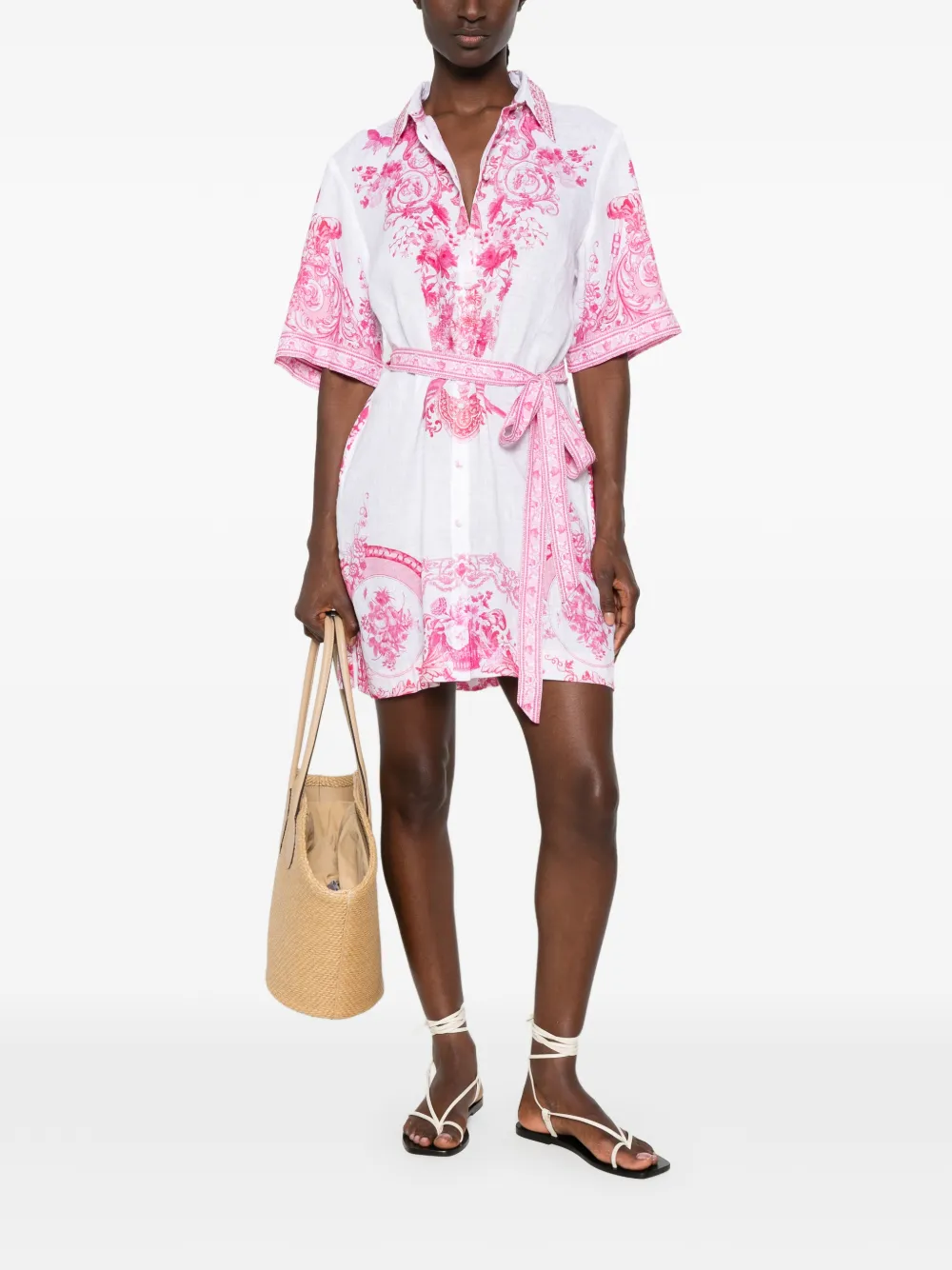Camilla Mini-jurk met bloemenprint Wit