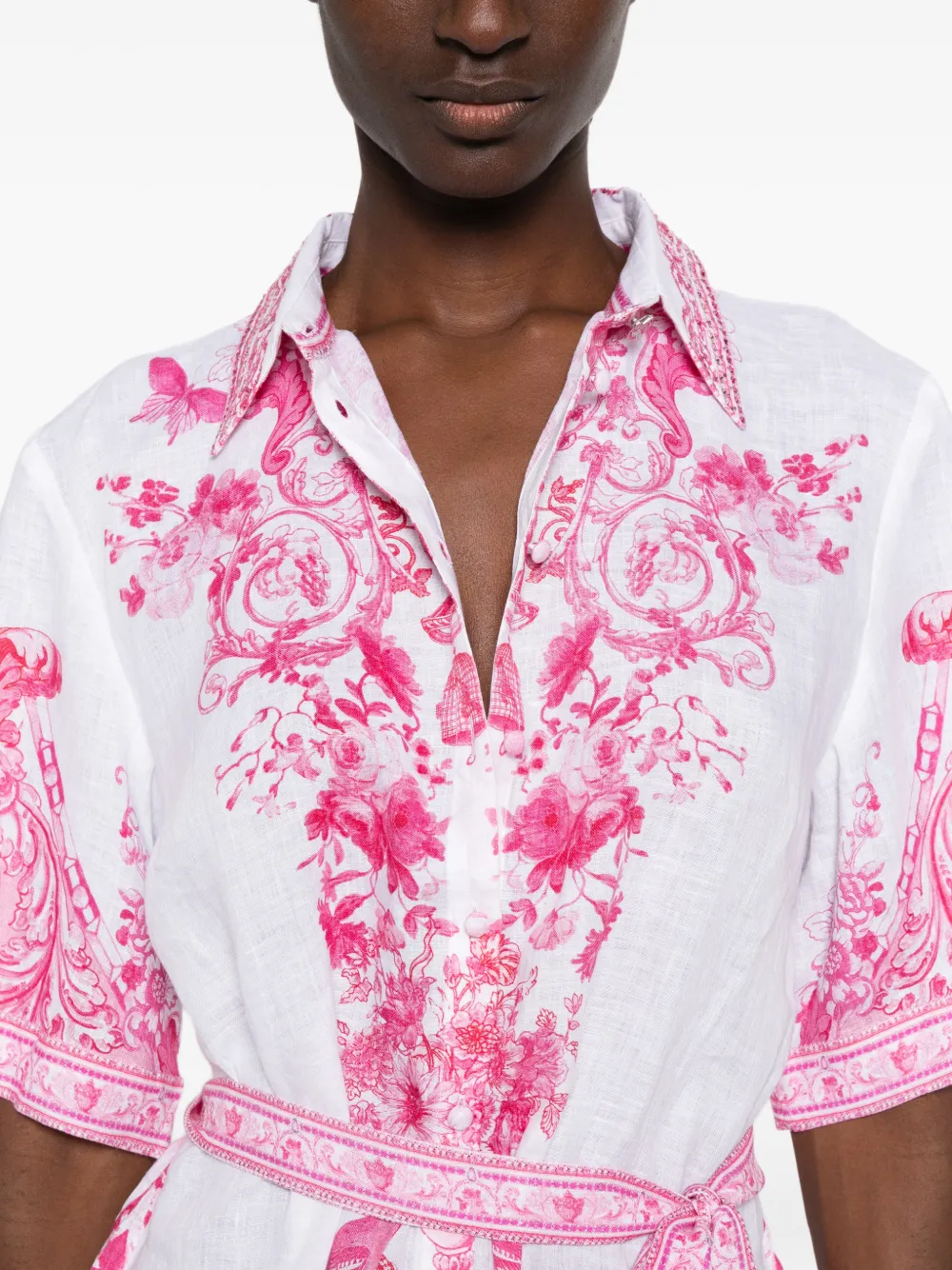 Camilla Mini-jurk met bloemenprint Wit