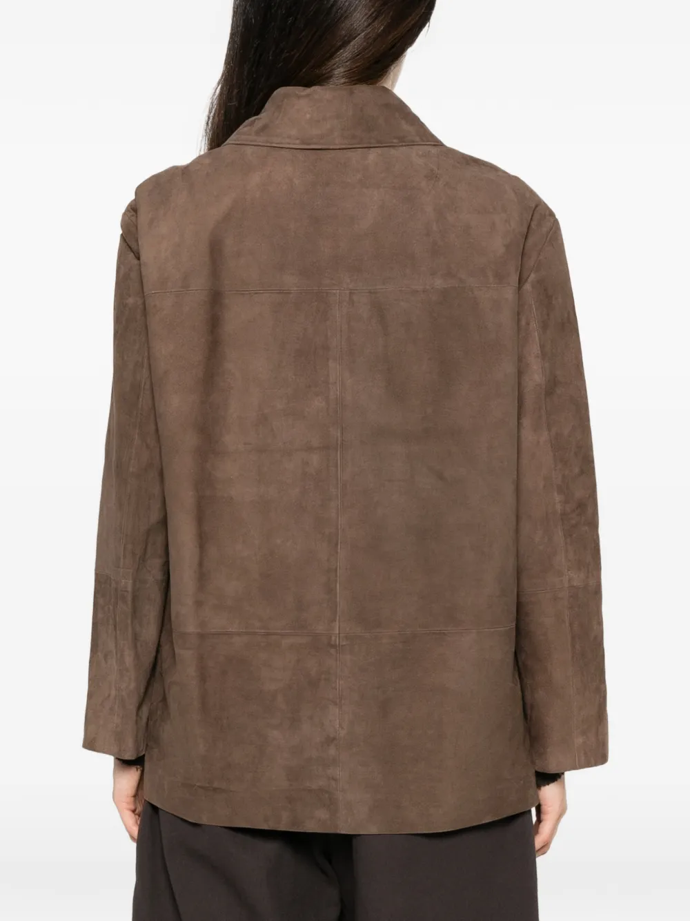 'S Max Mara Smmastrale leren jack met knoopsluiting Bruin