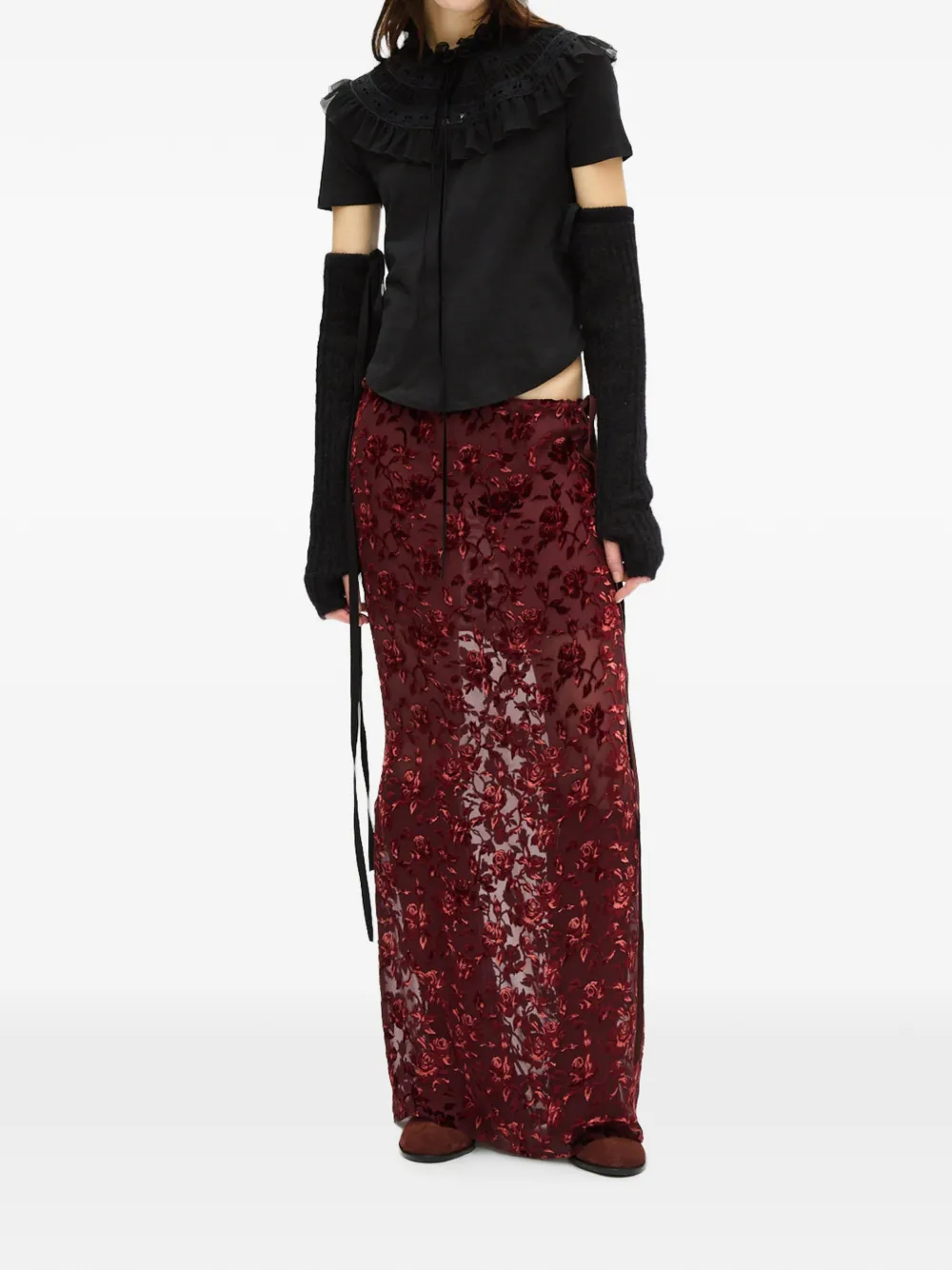 Ann Demeulemeester Floor Micro T-shirt Zwart