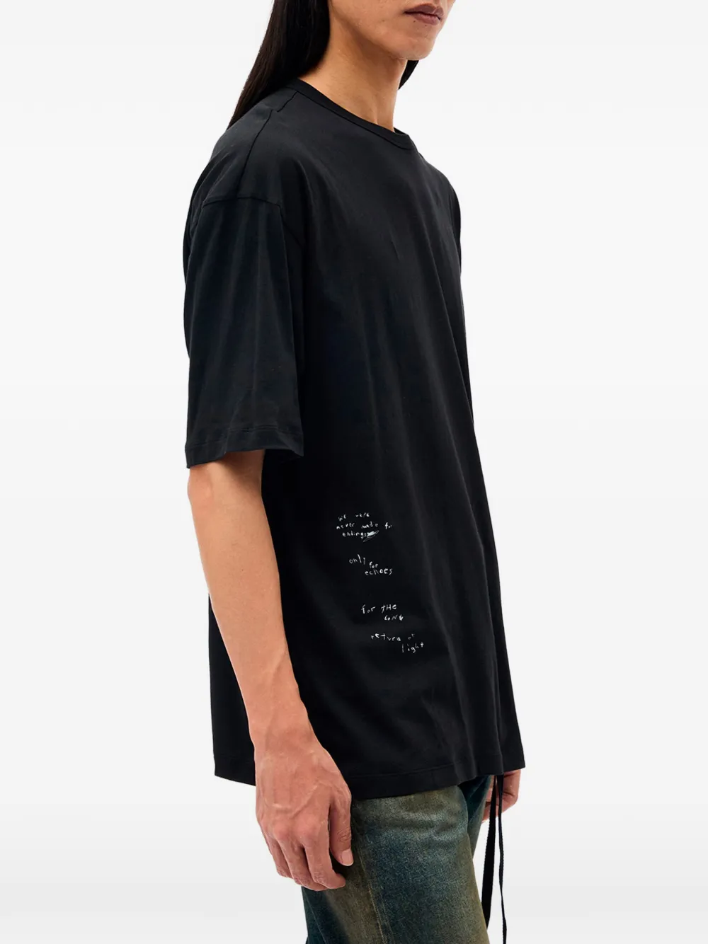 Ann Demeulemeester Dieter T-shirt met grafische print Zwart