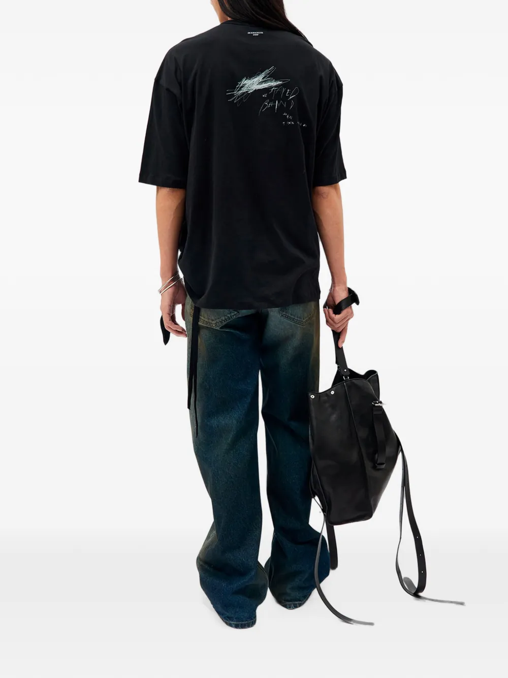 Ann Demeulemeester Dieter T-shirt met grafische print Zwart
