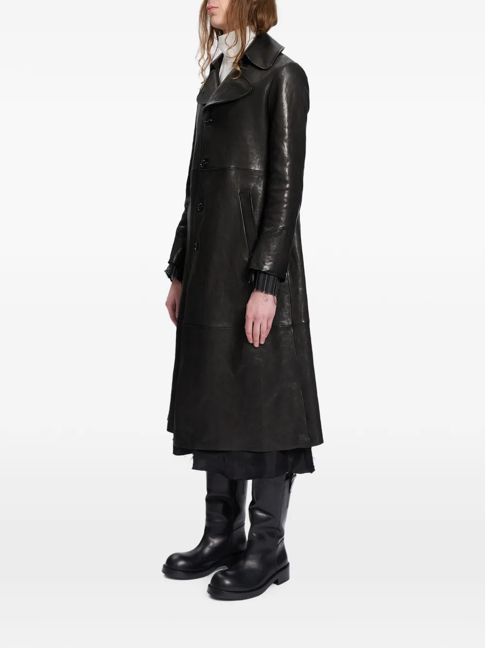 Ann Demeulemeester Lionel leren jas Zwart