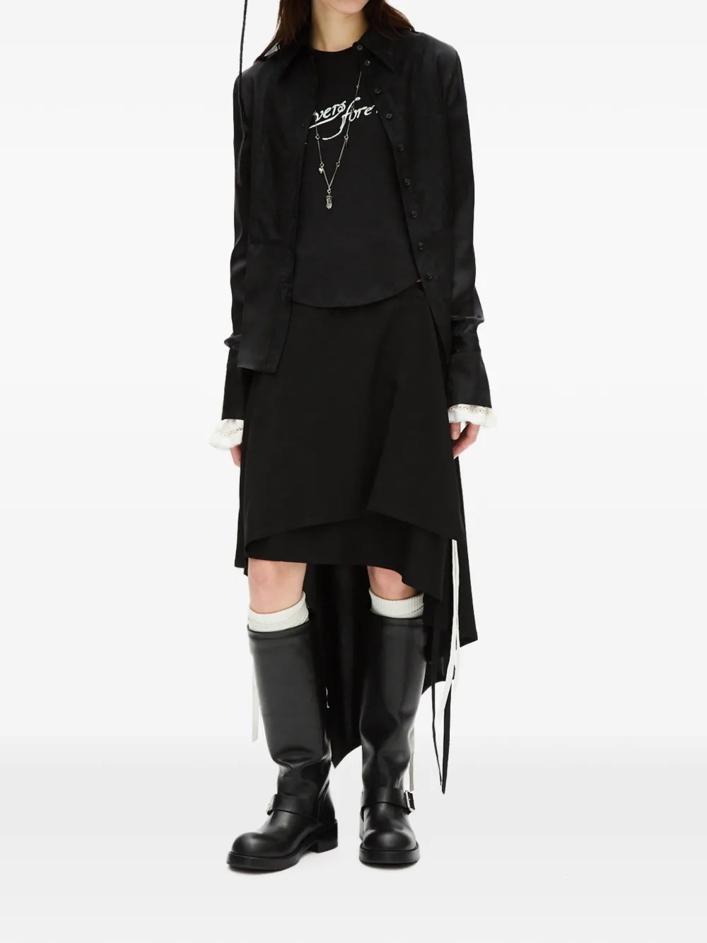 Ann Demeulemeester Floor Micro T-shirt Zwart