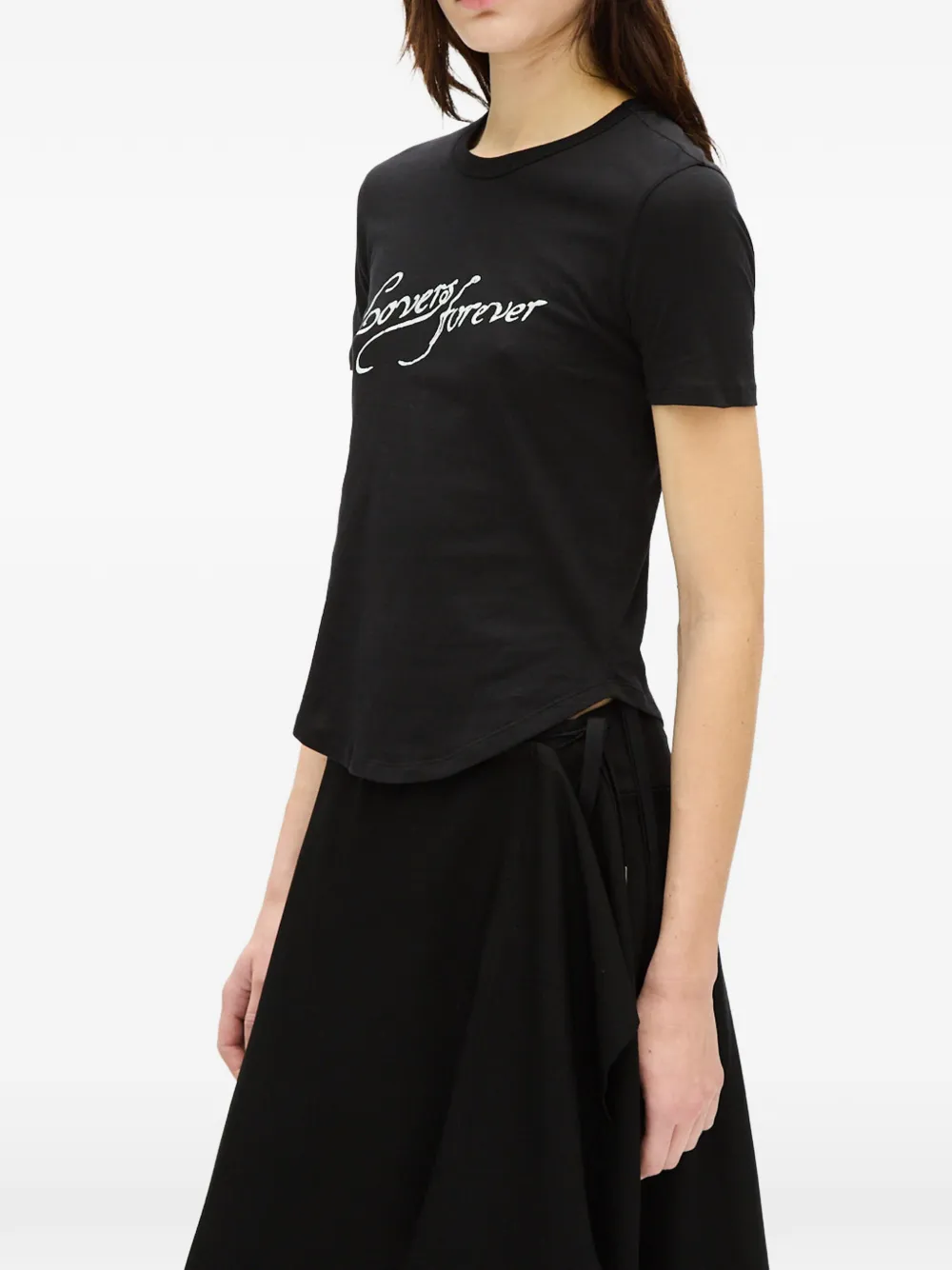 Ann Demeulemeester Floor Micro T-shirt Zwart