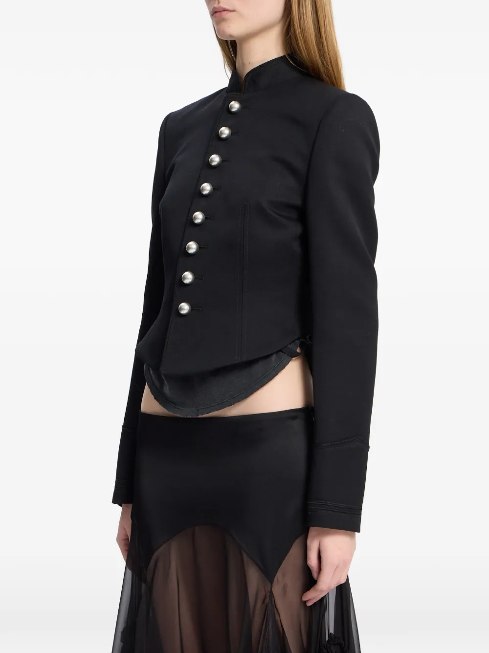 Ann Demeulemeester Polina Marsina getailleerd jack Zwart