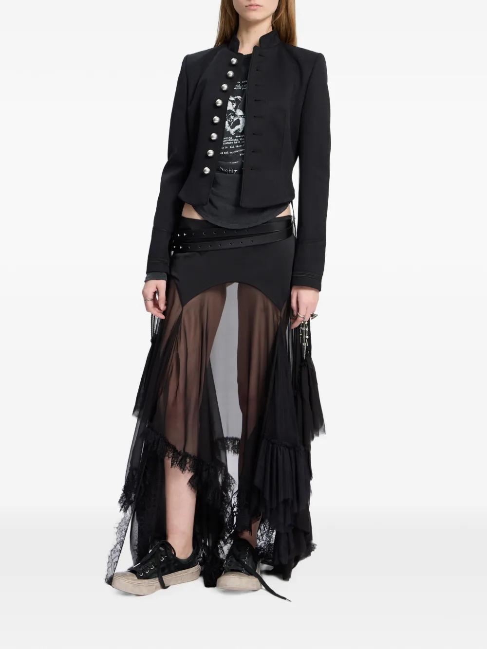 Ann Demeulemeester Polina Marsina getailleerd jack Zwart