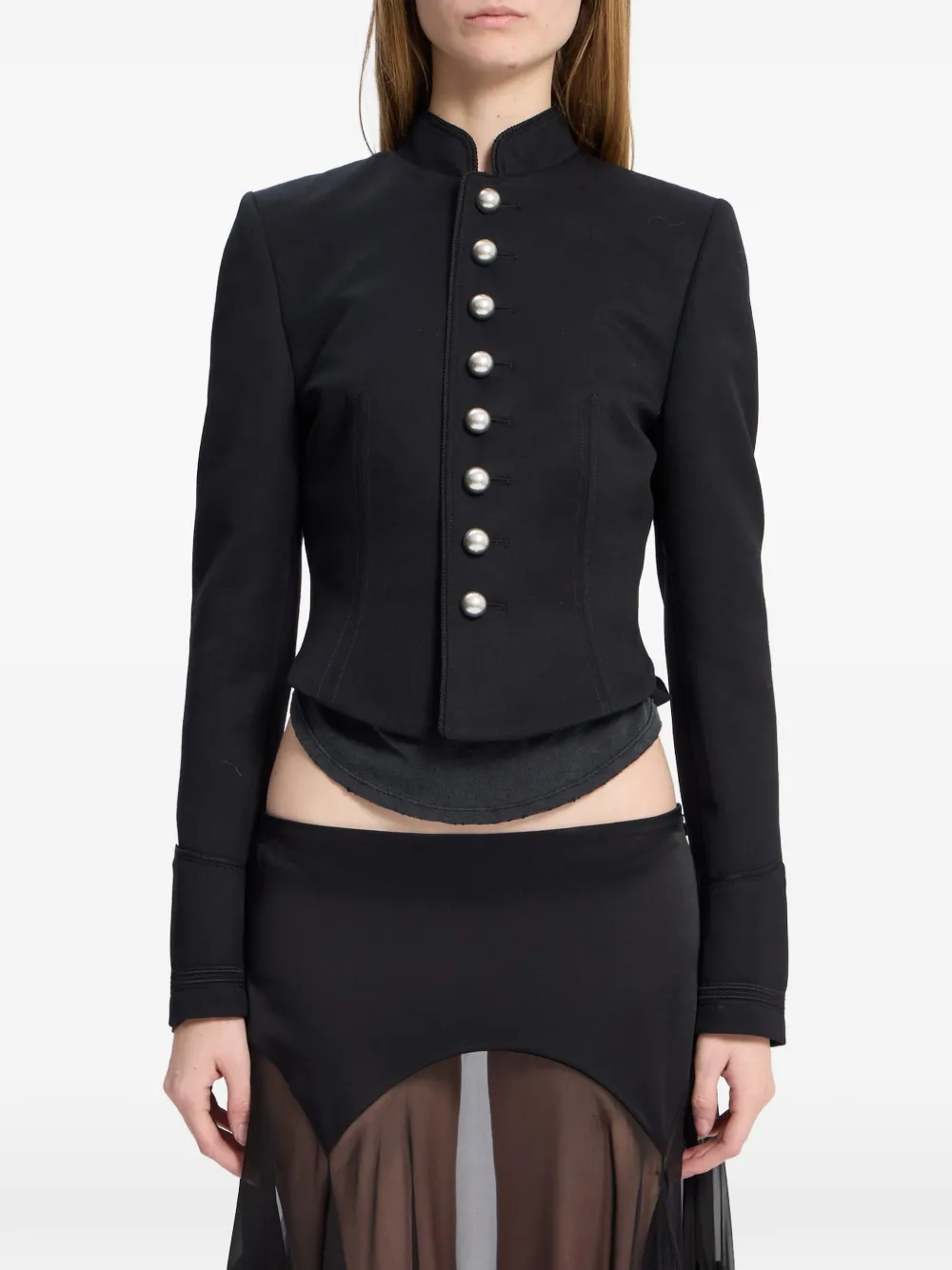 Ann Demeulemeester Polina Marsina getailleerd jack Zwart