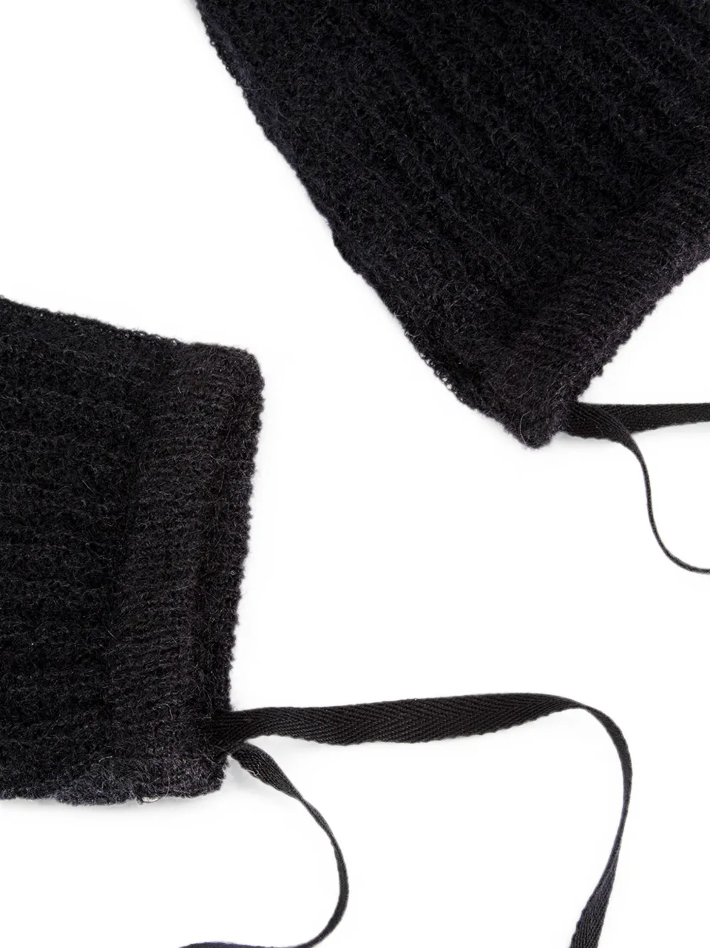 Ann Demeulemeester Mea ribgebreide handschoenen Zwart