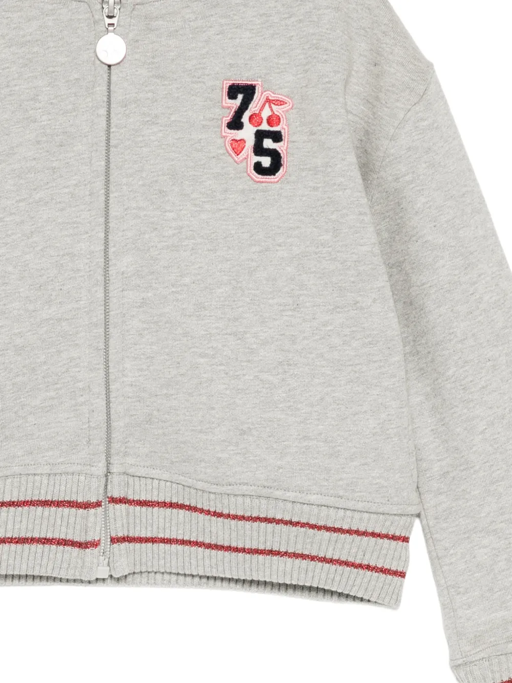 Bonpoint logo-embroidered hoodie Grijs