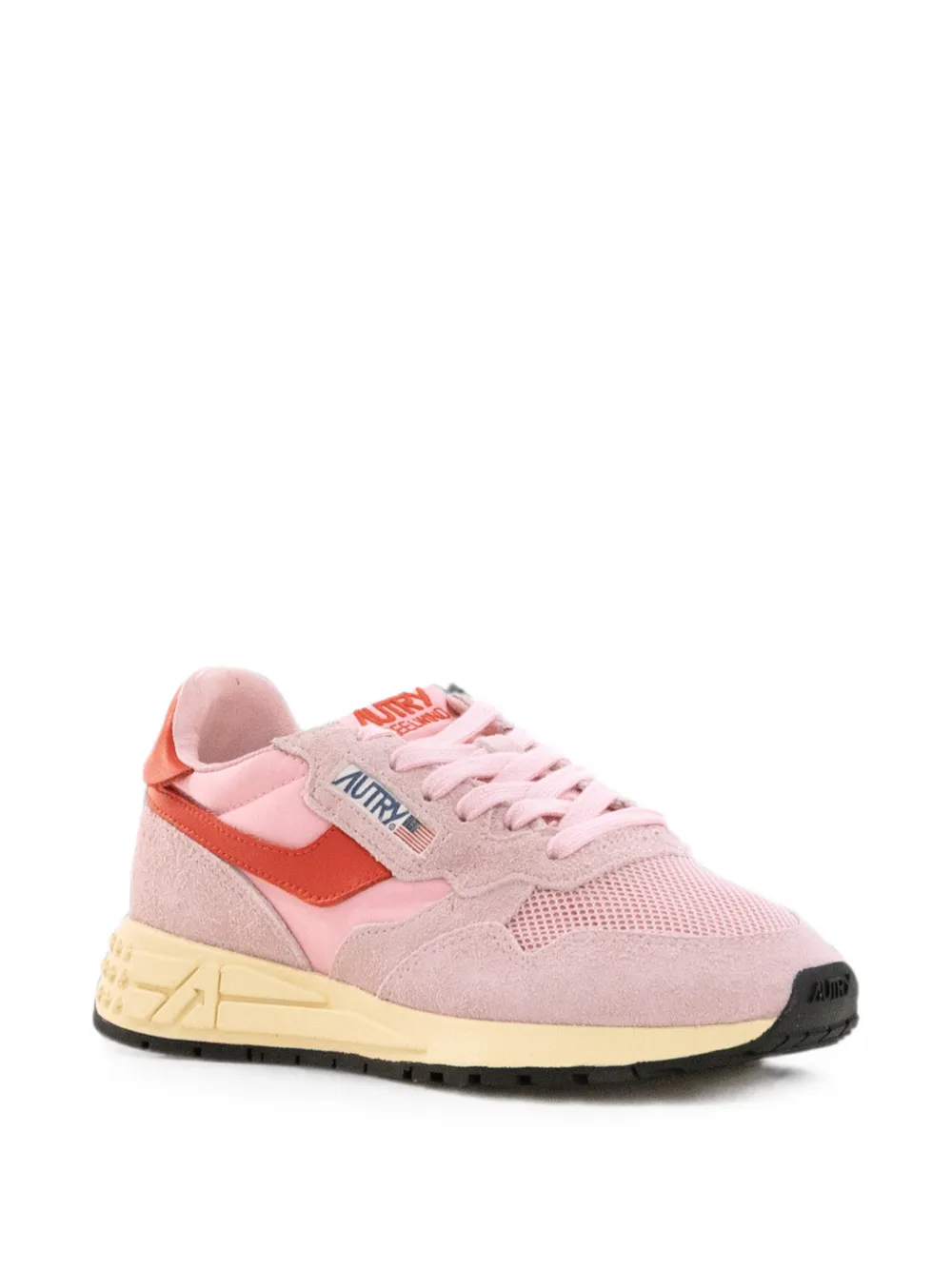 Autry logo-patch panelled sneakers Roze