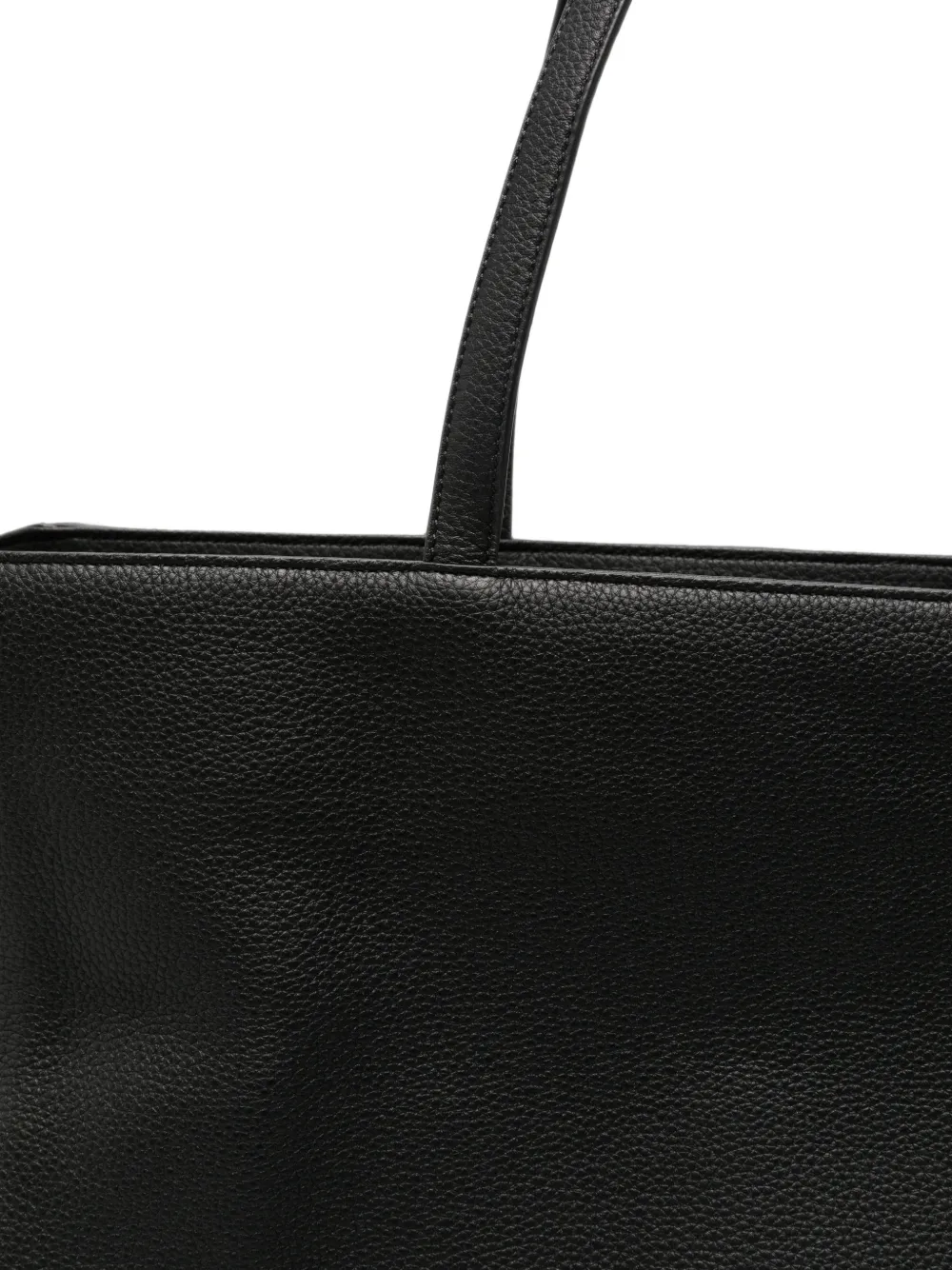 The Row Karolin leren shopper met textuur Zwart