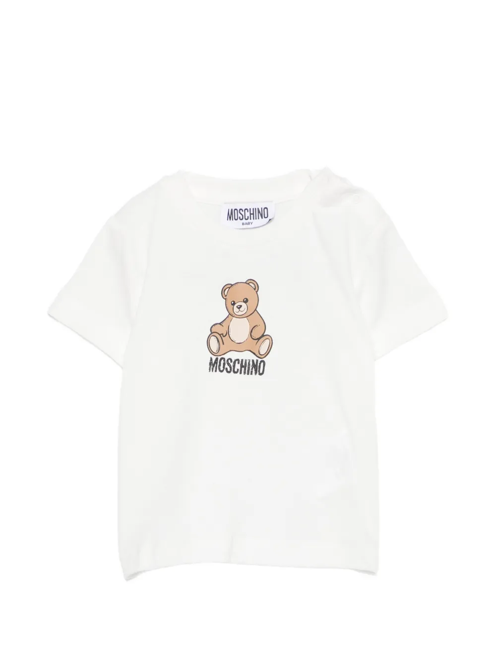 Moschino Kids Teddy Bear logo-print T-shirt - Bianco