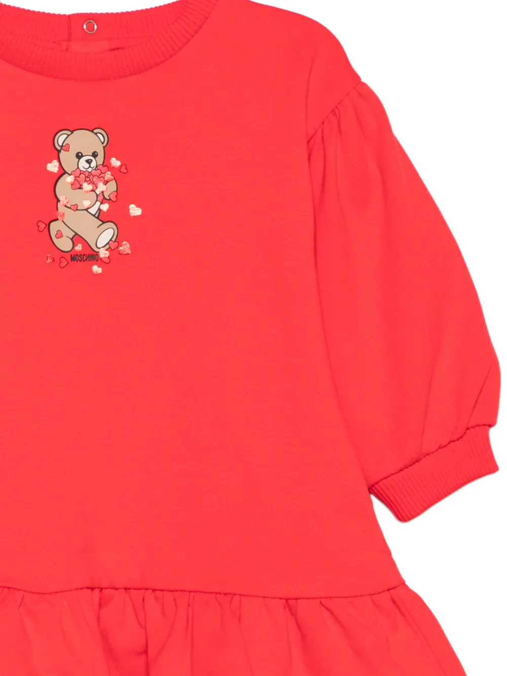 Moschino Kids Jurk met ruches Rood