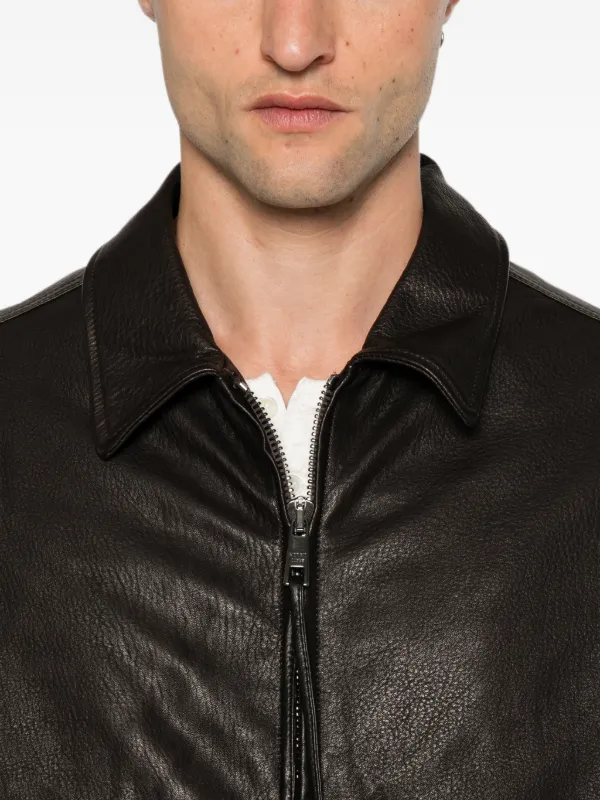 Giorgio Brato grained-leather Jacket | Brown | FARFETCH IN