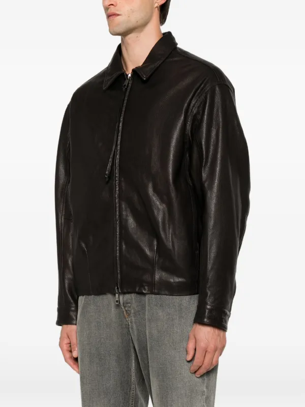 Giorgio Brato Jaqueta De Couro Granulado | Marrom | FARFETCH BR