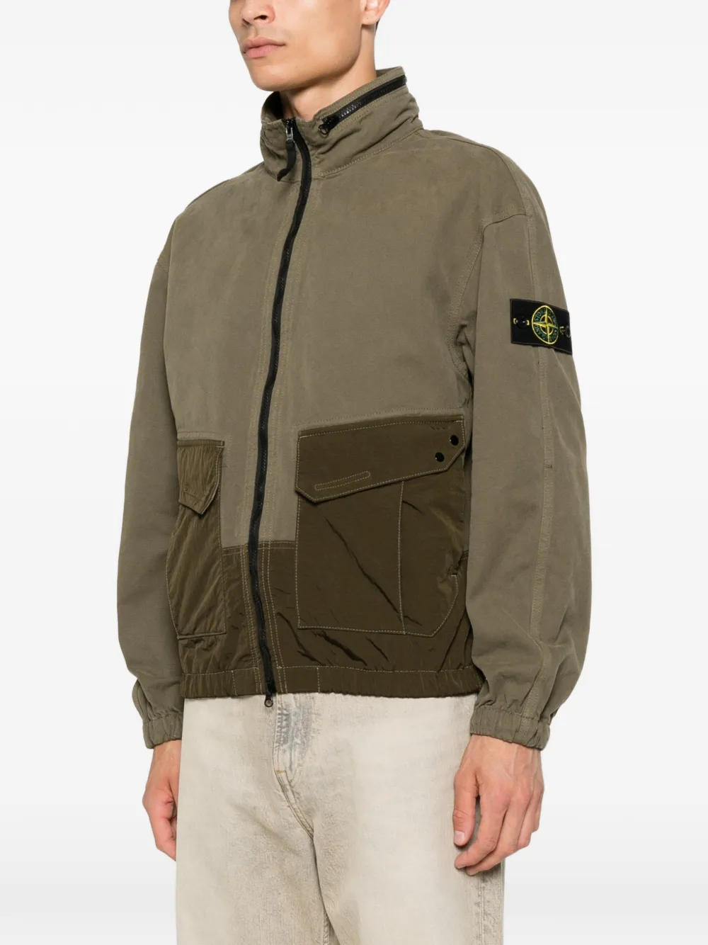 Stone Island 1200039 sweater van biologisch Panamakatoen en nylon Groen