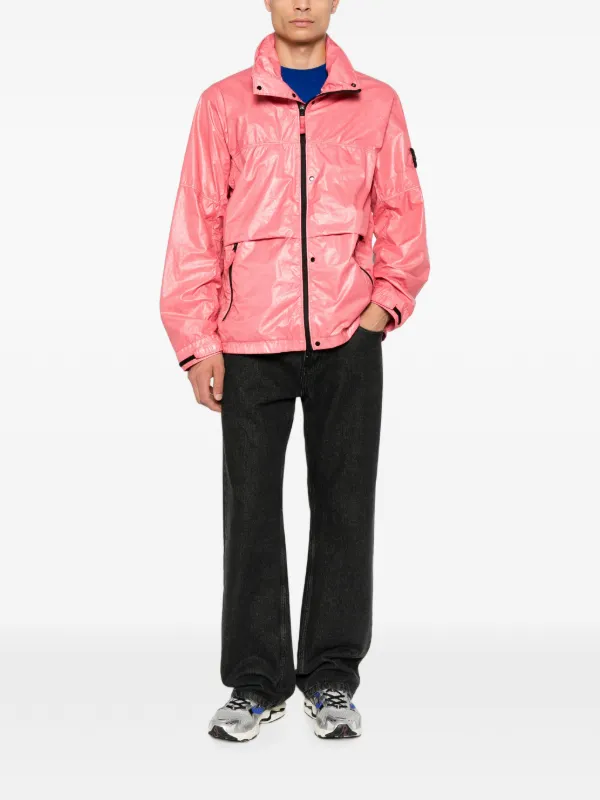 Stone Island zip-fastening logo-patch Jacket | Pink | FARFETCH