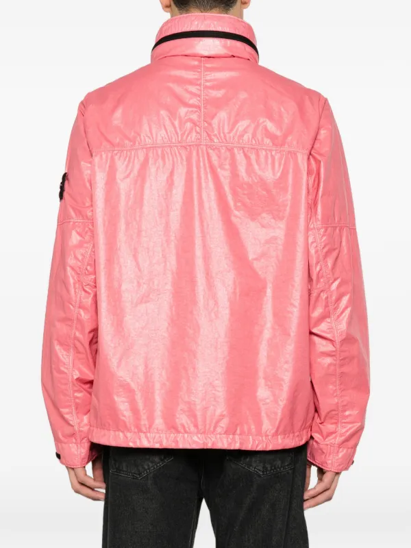 Stone Island zip-fastening logo-patch Jacket | Pink | FARFETCH