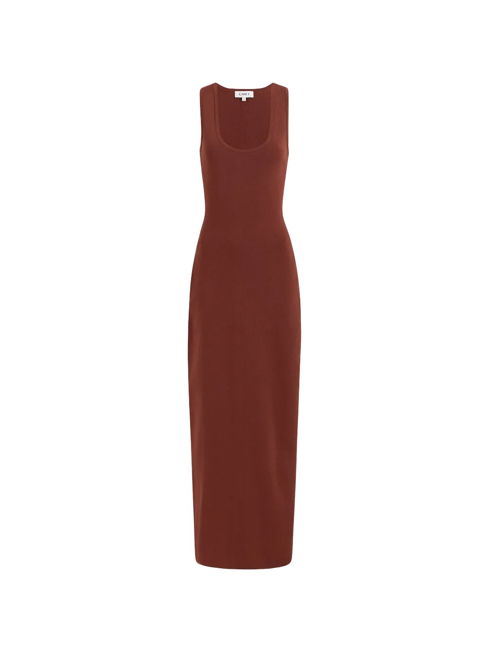 CAYET Nelly ribbed-knit maxi dress - Brown