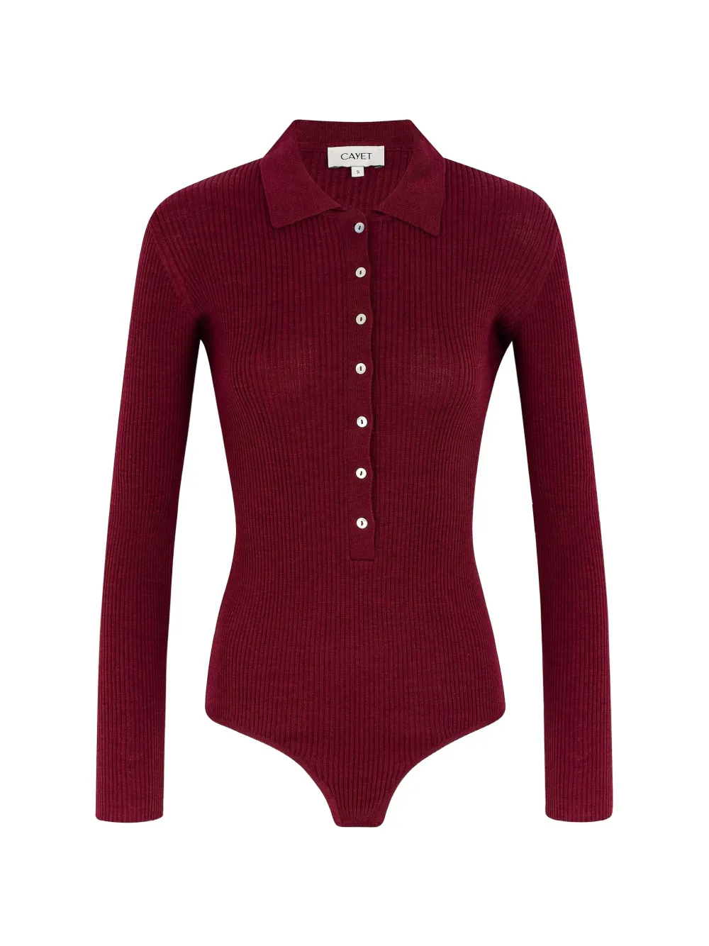 Cayet Jill Ribbed-knit Bodysuit In Red