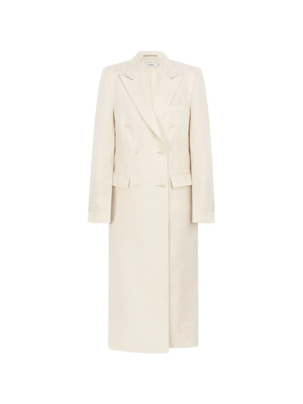 CAYET Rasha double-breasted longline blazer - Nude