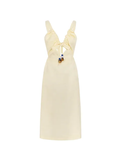 CAYET Helena bead-embellished cut-out midi dress
