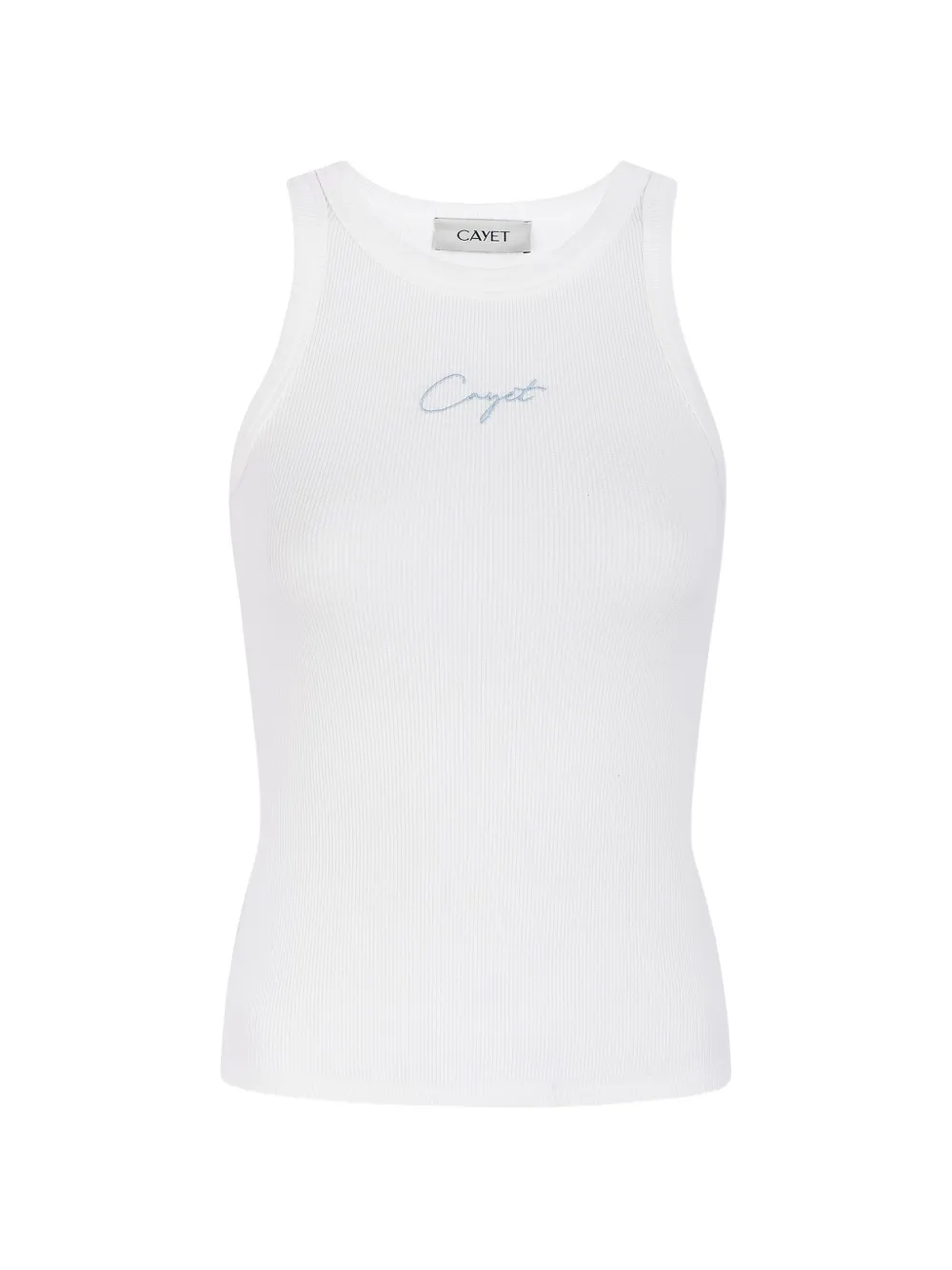 CAYET Rita logo-embroidered ribbed tank top - Bianco