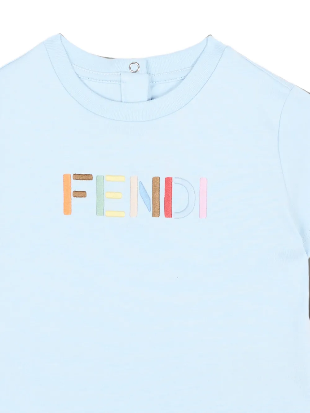 Fendi Kids T-shirt met geborduurd logo Blauw