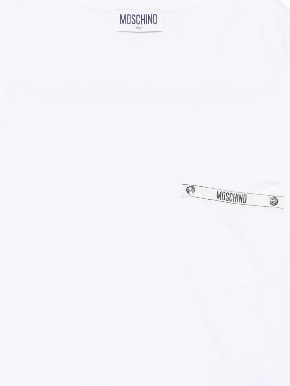 Moschino Kids T-shirt met logopatch en borstzak Wit
