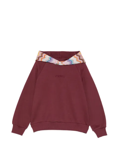 Missoni Kids Katoenen hoodie met geborduurd logo en zigzag-afwerking