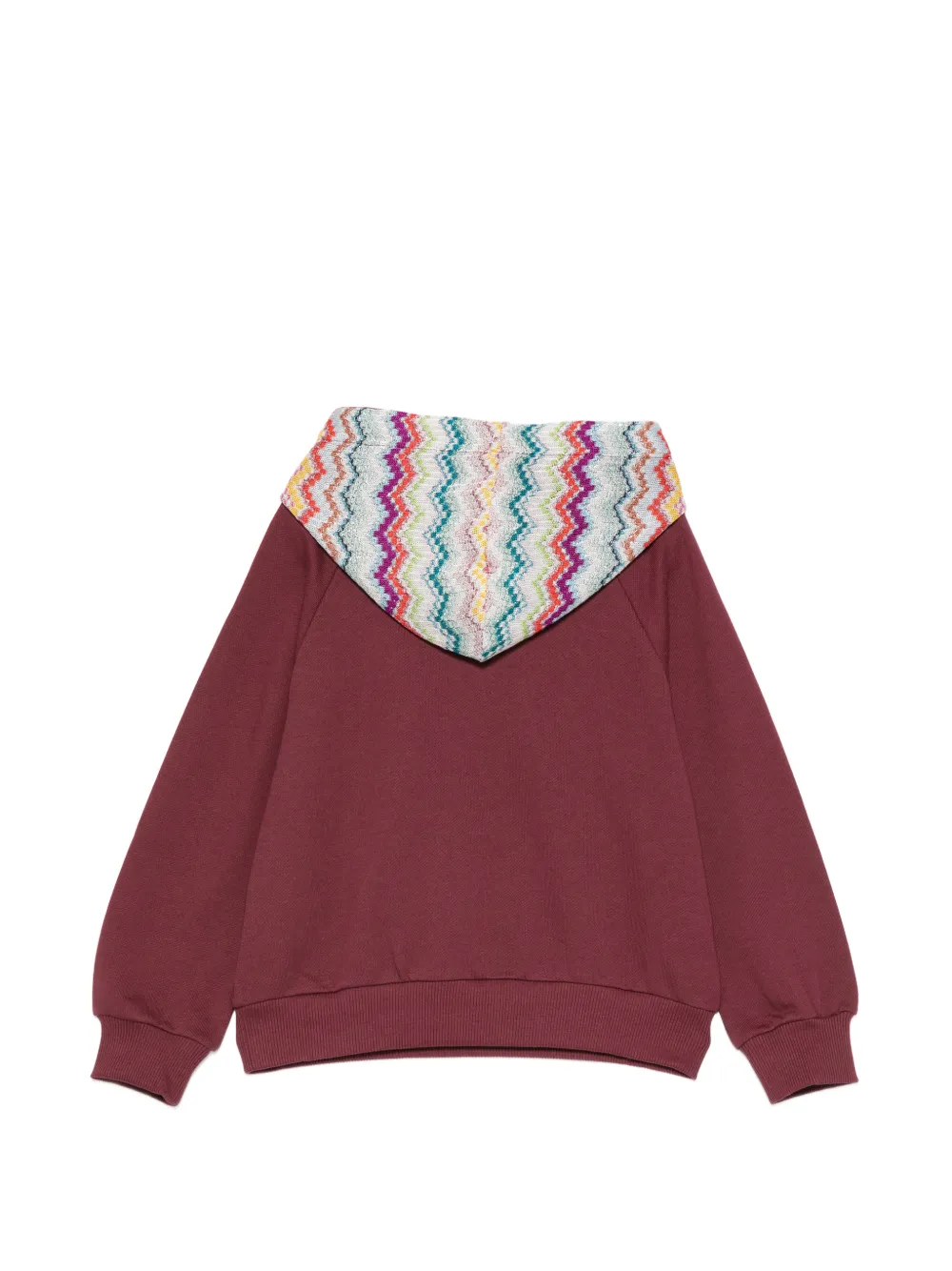 Missoni Kids Katoenen hoodie met geborduurd logo en zigzag-afwerking Rood