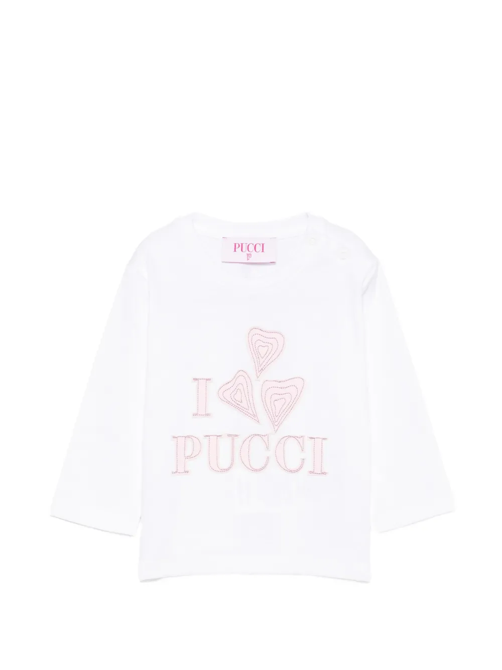 PUCCI Junior logo-patch long-sleeve T-shirt - Bianco
