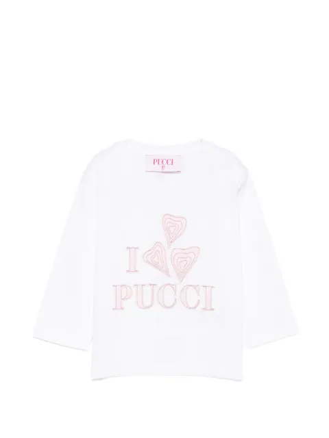 PUCCI Junior logo-patch long-sleeve T-shirt