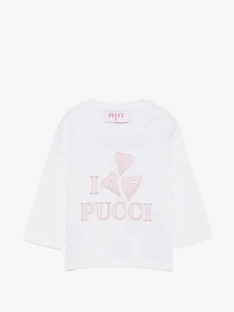 PUCCI Junior logo-patch long-sleeve T-shirt