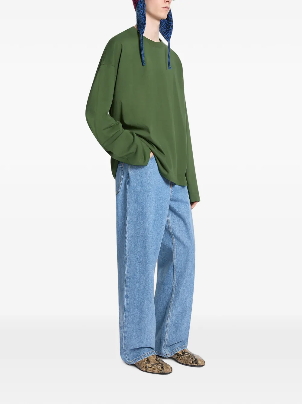 DRIES VAN NOTEN long-sleeve Cotton T-shirt | Green | FARFETCH