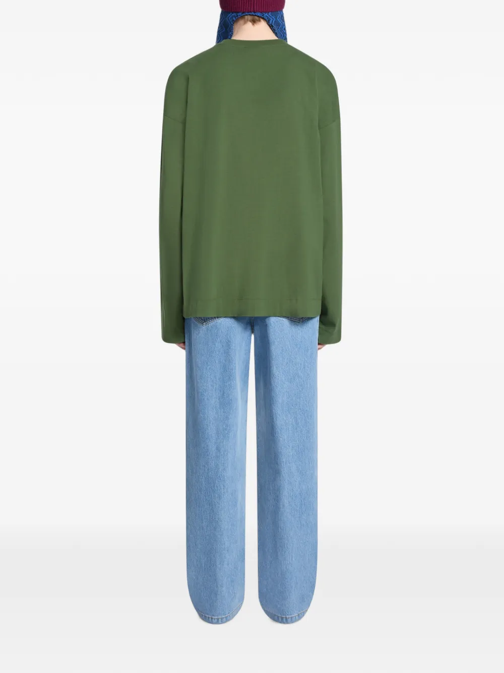 DRIES VAN NOTEN long-sleeve Cotton T-shirt | Green | FARFETCH