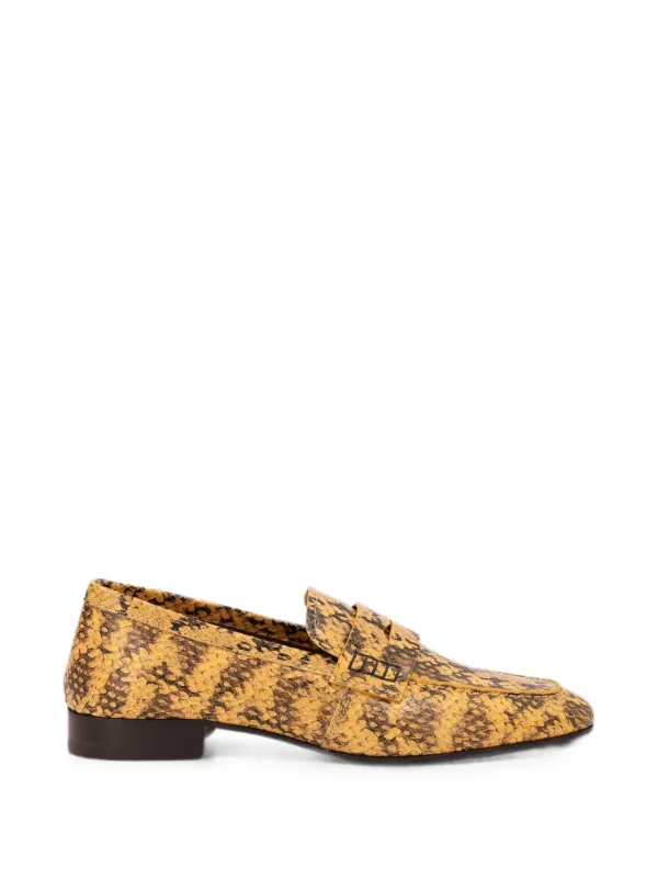 Dries Van Noten Leather Penny Loafers in Yellow