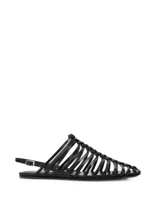 Dries Van Noten Braided Leather Sandals in Black