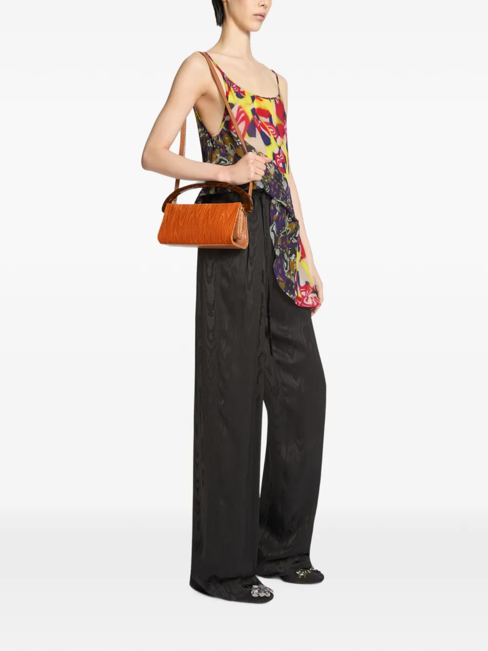 Dries Van Noten Small Velvet Bag in Orange, view 3