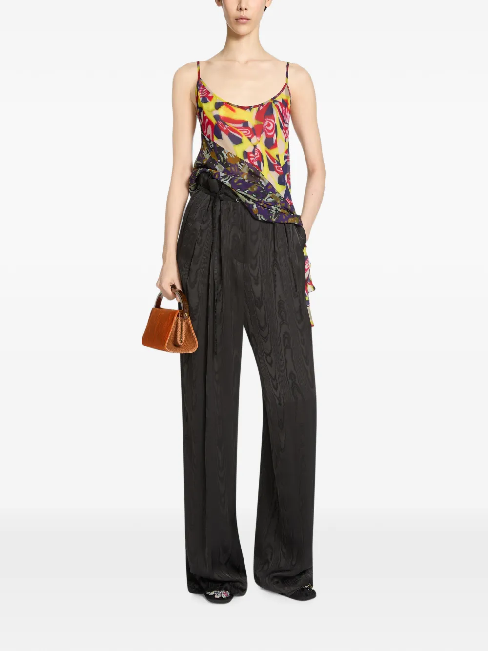 Dries Van Noten Small Velvet Bag in Orange, view 2