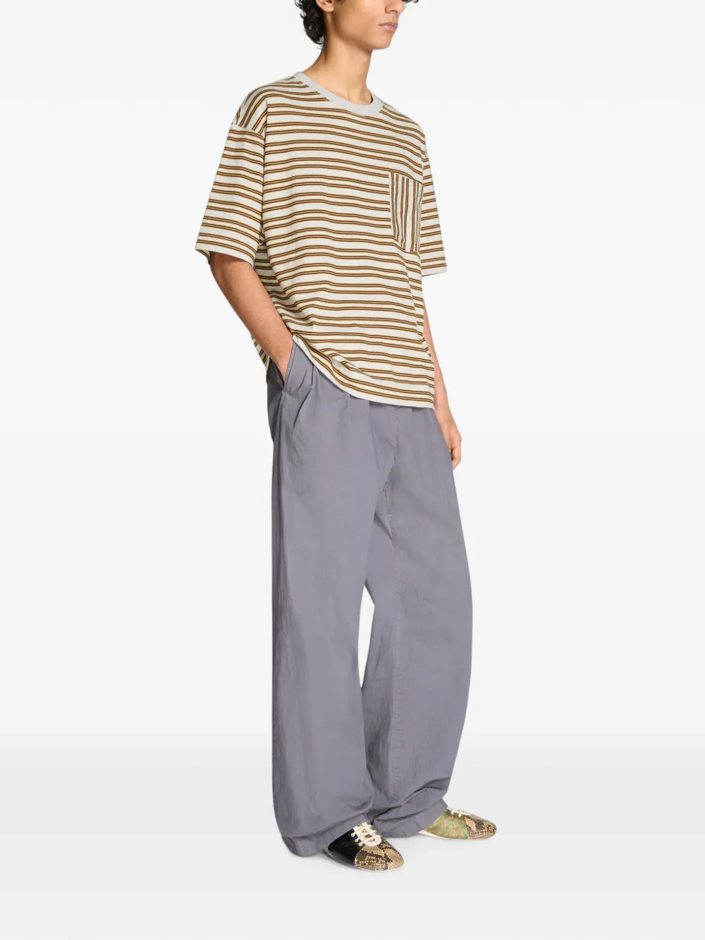 DRIES VAN NOTEN Gestreept T-shirt Grijs